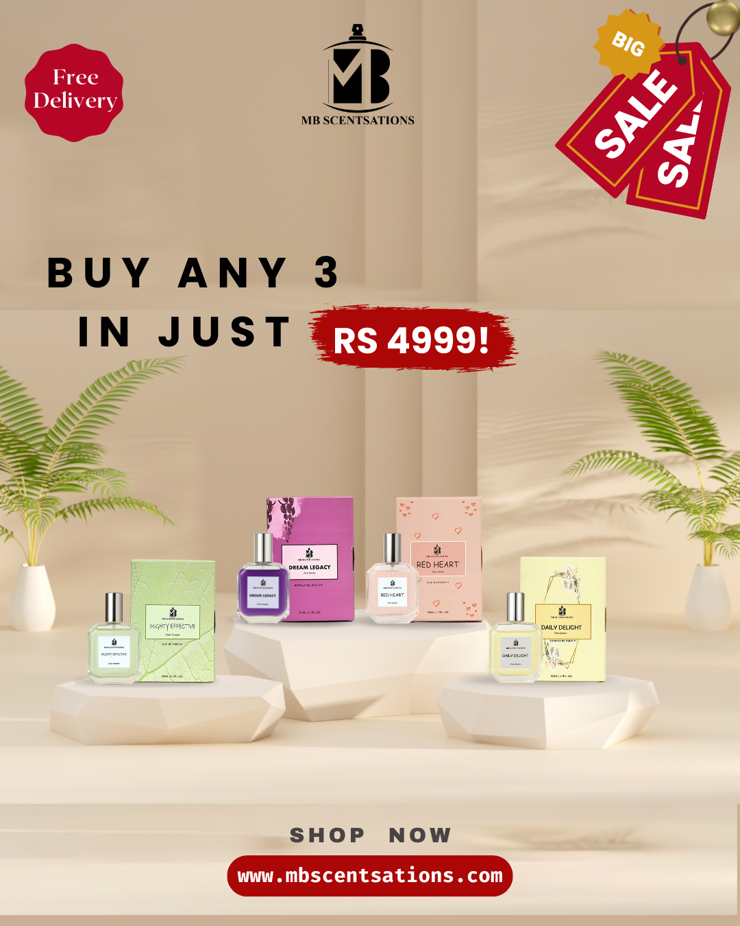 Any 3 Perfumes in Rs 4999 !